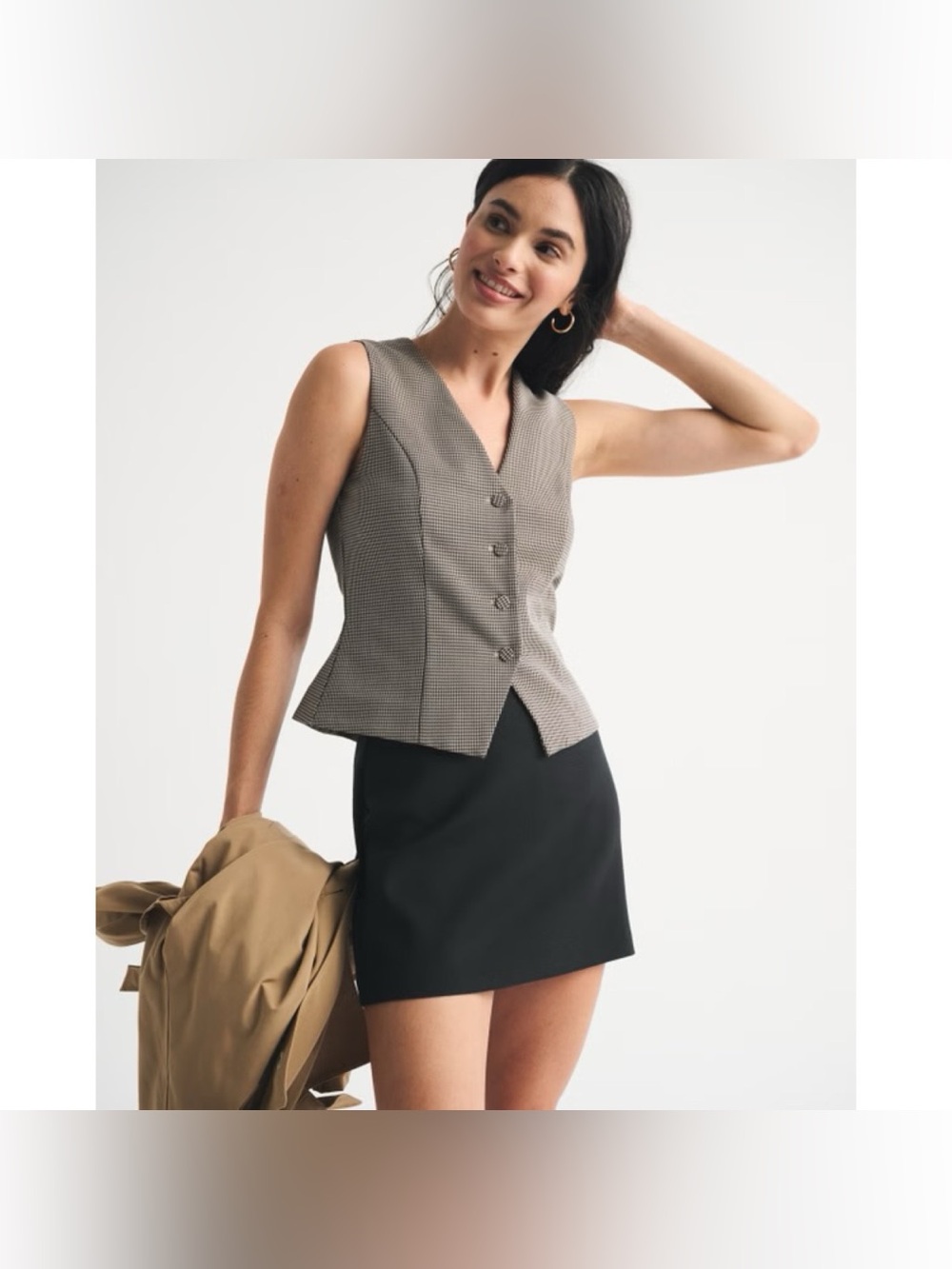 Abercrombie & Fitch The A&F Scarlett Linen Blend Mini Skort Curve Love Medium